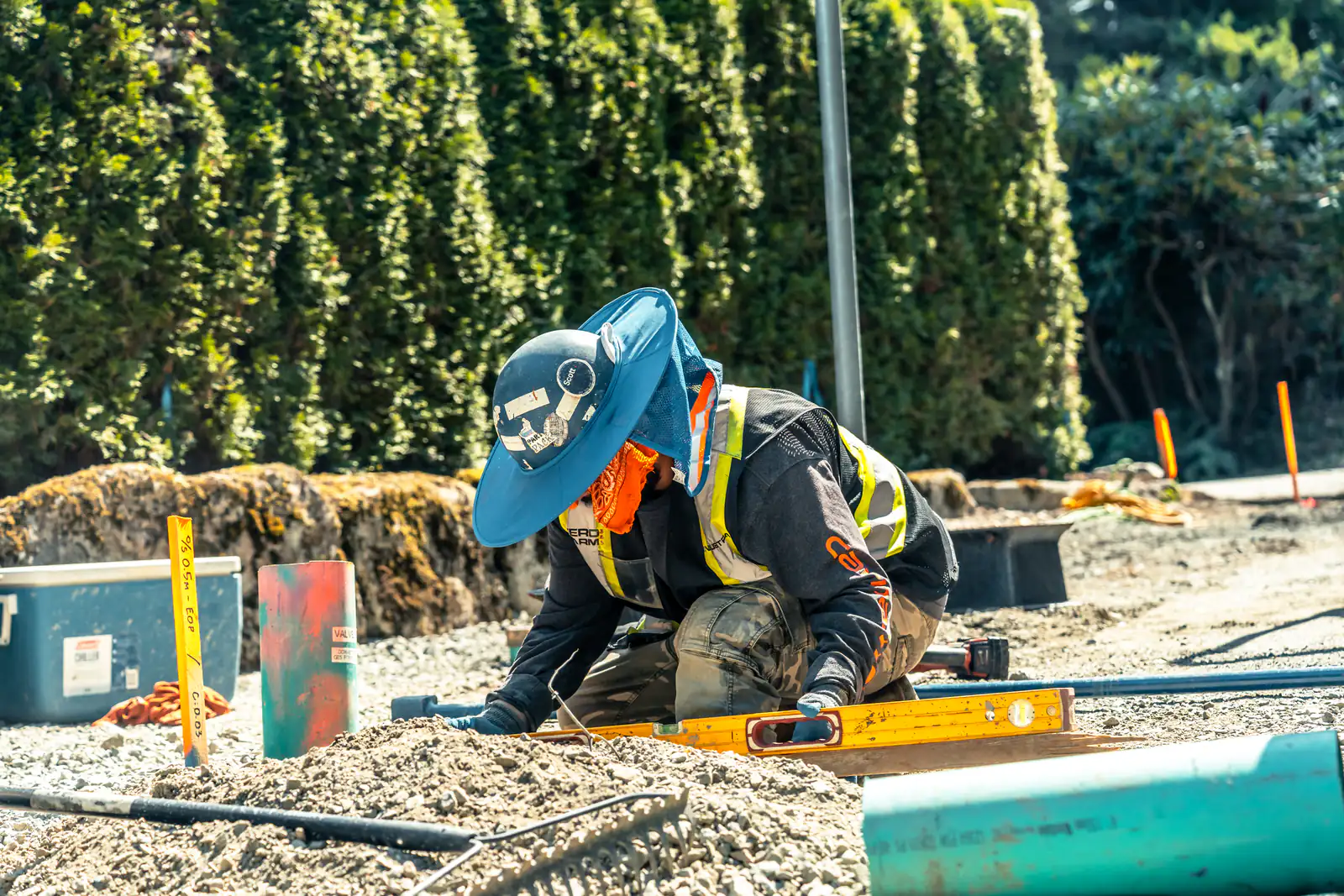 A concrete crew at work on a Canadian residential jobsite