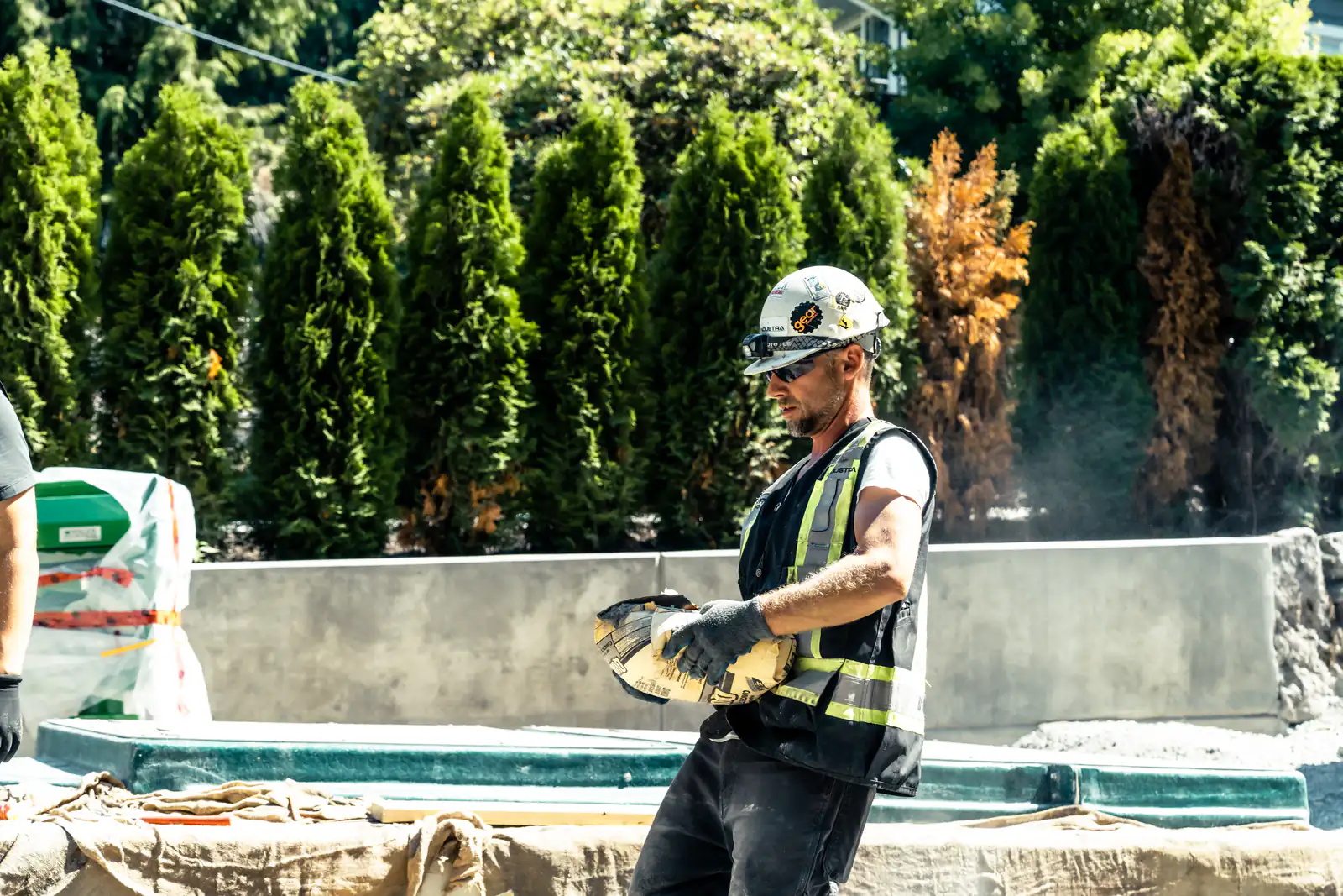 A concrete crew at work on a Canadian residential jobsite